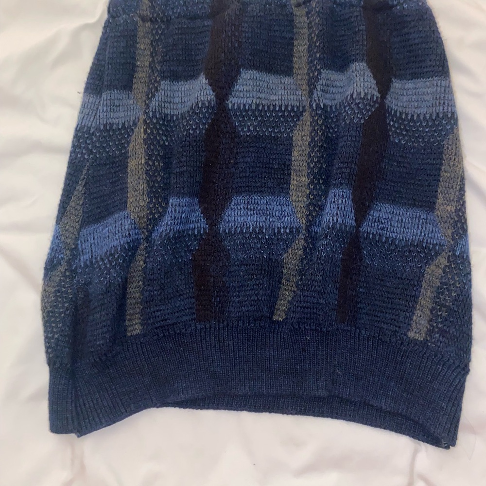 Urban Renewal Blue and Gray Patterned Mini Skirt